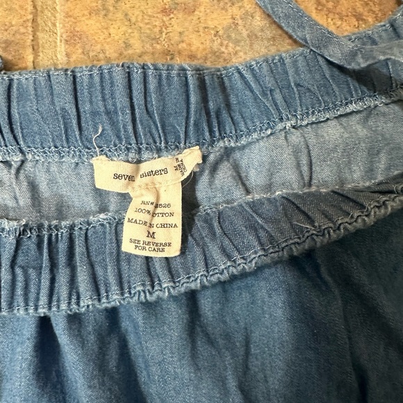 seven sisters denim off-the-shoulder shirt with straps and sleeves - Picture 5 of 5